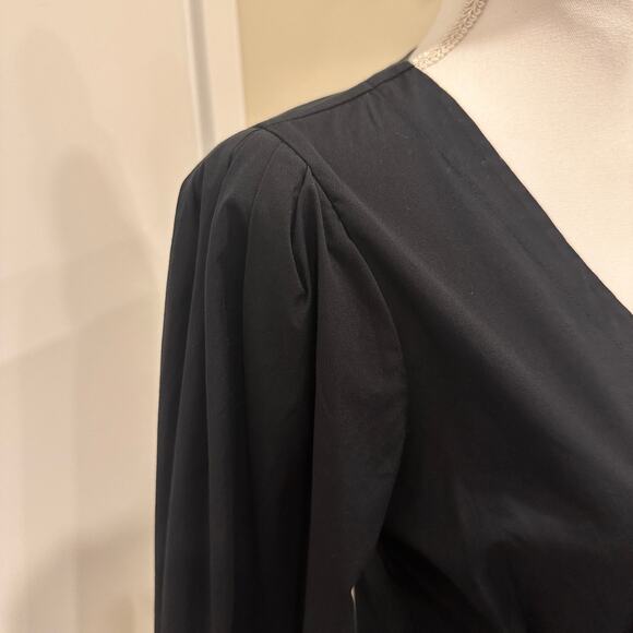 Veronica Beard Black Peplum Pintuck Structured Minimalist Office Siren Blouse - Picture 5 of 15